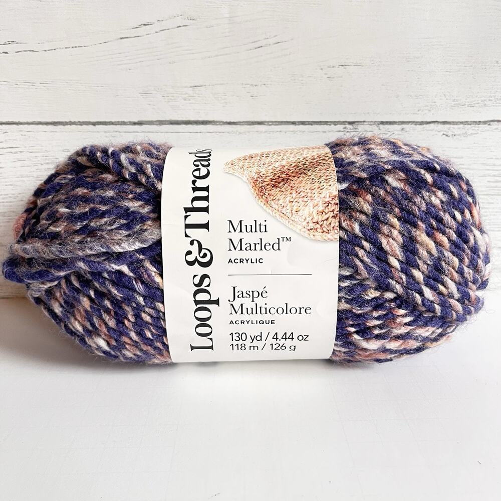 Loops And Threads Multi Marled Yarn, Blueberry